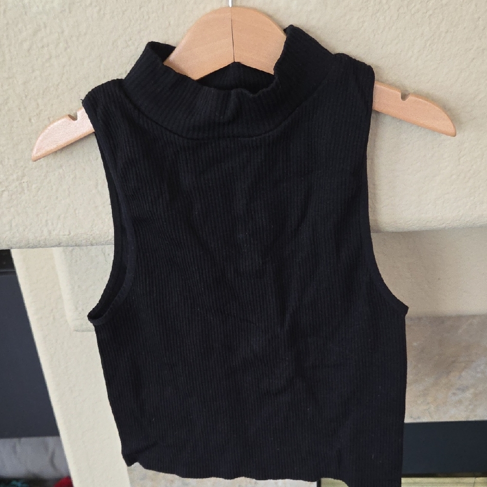 Hippie Rose Black Ribbed Turtleneck